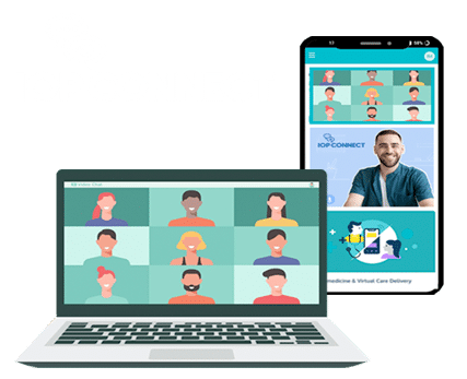 IOP CONNECT online intensive outpatient treatment graphic and logo